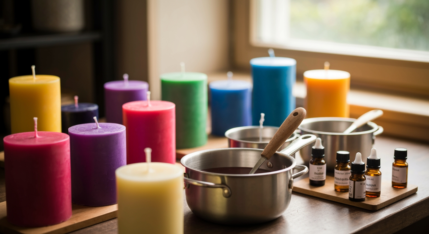jak zrobić kolorowe świece sojowe 2